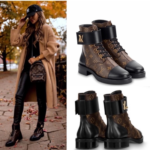 Louis Vuitton Women's Wonderland Flat Ranger Boots Monogram Canvas and Leather - Picture 2 of 9